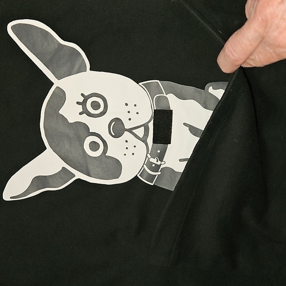 BOB'S DOGGY POUCH HOODIE BLACK sz L - Picture 2 of 3